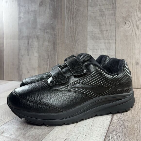 Brooks Addiction Walker V-Strap 2 Womens 7.5 Walking Shoes Sneakers Triple Black - Picture 1 of 12
